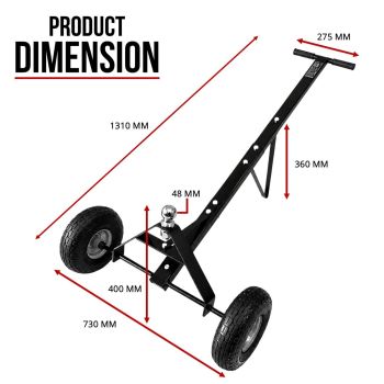600lbs Trailer Dolly with 48mm Ball Solid Tires Portable Tow Dolly Wheel Tow