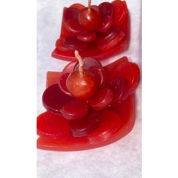 2 Red Lotus Floating Candles in Red Black Gift Box Set Birthday Xmas Valentine Mothers Day Gift Present