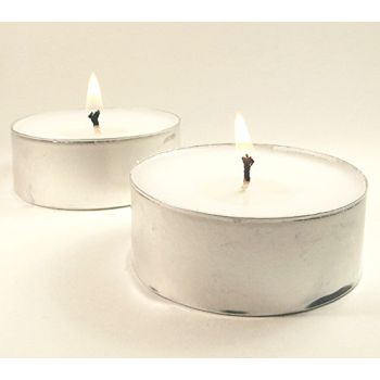 50 Pack Bulk Tea Light Candles - White Smokeless Tealights Unscented - 9 Hour Burn Time