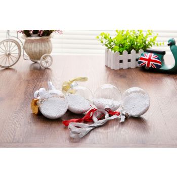 50 Wholesale Pack Glass Bauble 8cm Diameter Round Clear with Silver Cap - table or tree centrepice personal memory theme craft gift