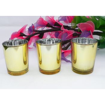 20 Pack Gold Votive Tealight Candle Holders Valentines Day Mercury  Wedding Decor Glass Candlestick Party Decorations Bridal Baby Shower Event