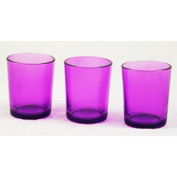10 Pack Purple Glass Votive Tealight Candle Holders House Party Centerpiece Xmas Wedding Decor Glass Candlestick Party Decorations Bridal Valentines Event