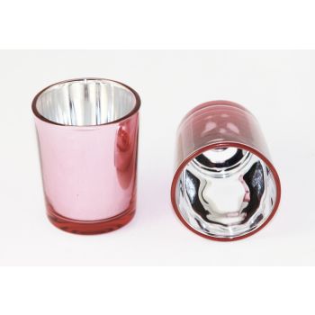 20 Pack Rose Gold Pink Votive Tealight Candle Holders Valentines Day Mercury  Wedding Decor Glass Candlestick Party Decorations Bridal Baby Shower Event