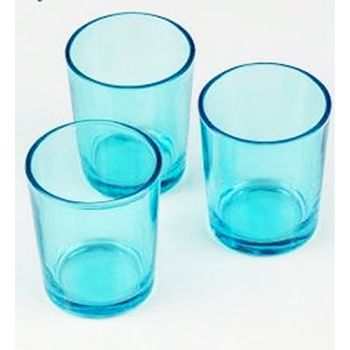 20 Pack Turquoise Glass Votive Tealight Candle Holders House Party Centerpiece Xmas Wedding Decor Glass Candlestick Party Decorations Bridal Baby Shower Event