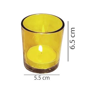 20 Pack Yellow Glass Votive Candle Holders Table Centreoieces  Xmas Wedding Anniversary Event Recption Party Function or Home Decor 