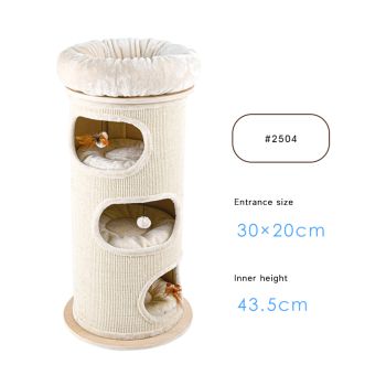 HONEYPOTCAT Cosy Sisal Barrel With Plush Top - Deluxe 115cm