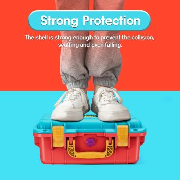 DEVASO Carrying Case for Nintendo Switch OLED Case, Professional Safe Hard-Red & Blue