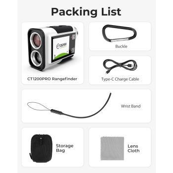 Golf Rangefinder with Slope, CIGMAN 1312 Yards Range Finder Golf, 2.4-inch External Color Touchscreen, Flag Lock Vibration, 6X Magnification, Rechargeable Range Finder, Ideal Golf Accessories