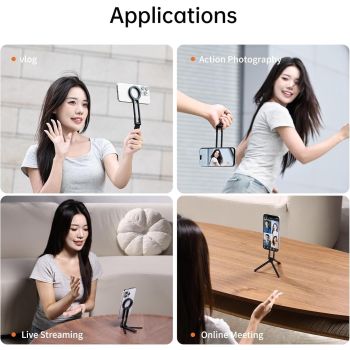 ULANZI MA30 Magnetic Phone Tripod Stand for iPhone - Aluminium Maglock Smartphone Mini Tripod Pocket Cell Phone Stand Dual-Sided Magnet Quick Mount Compatible with iPhone 16 15 14 13 12 Magsafe
(Silver)