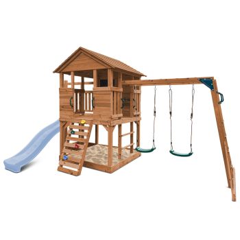 Lifespan Kids Kingston Cubby House with 2.2m Slide (Pastel Blue)