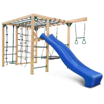 Lifespan Kids Orangutan Monkey Bars Jungle Gym Climbing Frame with 2.2m Slide (Blue)