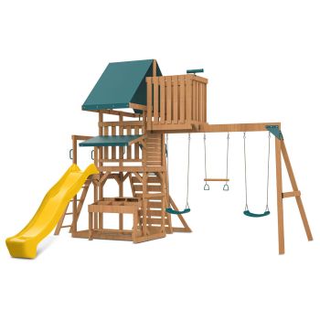 Lifespan Kids Walton Swing Set, Monkey Bars & Play Centre with 2.2m Slide (Yellow)
