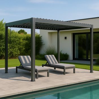 Yardtopia Elmont 3m x 4m Aluminium Adjustable Louvre Pergola