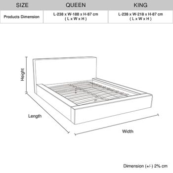 Ralph Queen Bed Frame Fabric Upholstery in KD slat