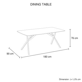 Dining Table Rectangular Shape White Sintered Stone Top Powder Coated Iron Legs