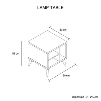 Lamp Table 3 Open Storage Cabinet MDF in Champagne Colour