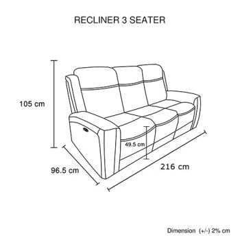 3-1-1 Seater Electric Leather/PVC Black Recliner Set