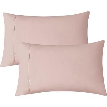 100% Vintage Washed Cotton Fitted Sheet Combo Set – 100% Natural Cotton, Ultra Soft & Breathable – Includes Fitted Sheet & Pillowcases – Machine Washable (Pink, Single)