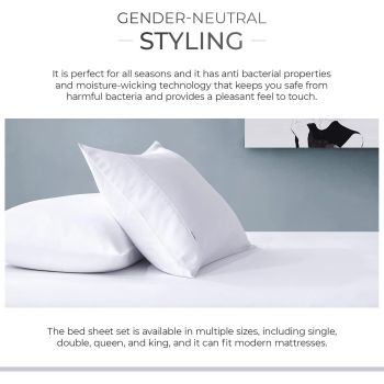 Gioia Casa Bamboo Cotton Blend All Season Bedding Set - White - Single Size