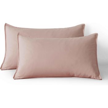 Vintage Washed Microfibre Quilt Cover Set (Pink, Single)