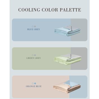 Ice Cooling Reversible Summer Comforter Blanket (Green and Grey, Single/Double)