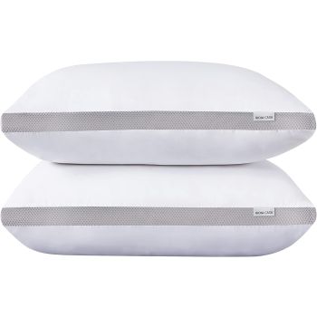 Gioia Casa Bamboo Cooling Pillows Twin Pack - Luxury Plush Down-Like Microfibre Pillows for Bedding - Ultra Soft, Comfy & Breathable Standard Pillows