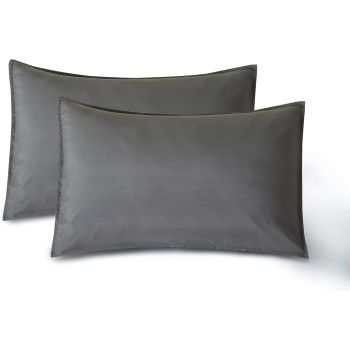 CleverPolly Vintage Washed Microfibre Sheet Set with 2 Pillowcases - Grey - Double