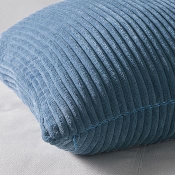 Corduroy Velvet Cushion Covers - Soft Velvet Fabric with Hidden Zipper - Stylish Mix of Blue Shades, 30cm x 50cm (Pack of 4)