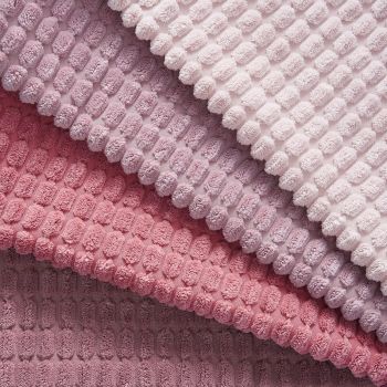 Corduroy Corn Grain Cushion Covers - Soft Velvet with Hidden Zipper - Stylish Mix of Pink Shades, 45cm x 45cm (Pack of 4)