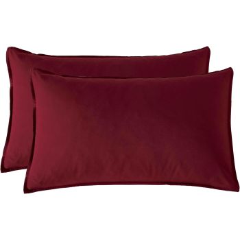 Vintage Washed Microfibre Quilt Cover Set (Burgundy, Queen)