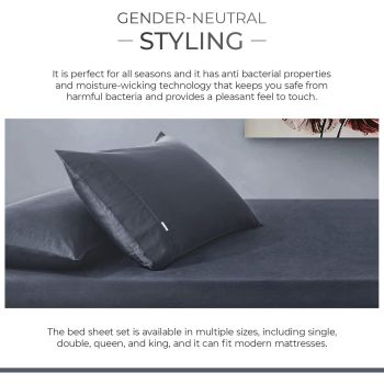 Gioia Casa Bamboo Cotton Blend All Season Bedding Set - Charcoal - King Size