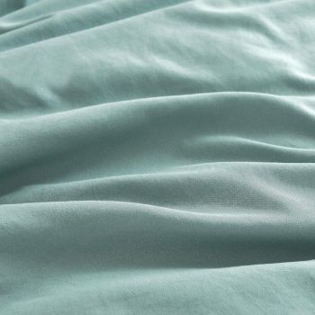 100% Vintage Washed Microfibre Fitted Sheet Set – Ultra Soft & Lightweight All-Season Fitted Sheet with 2 Pillowcases (Seafoam, King Size)