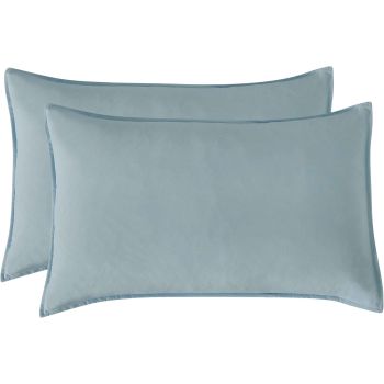 Vintage Washed Microfibre Sheet Set (Blue, King Single)