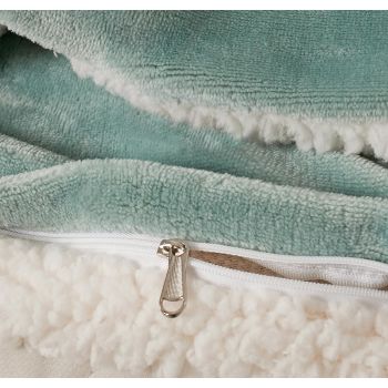 2-in-1 Teddy Sherpa Quilt Cover Set (Sage Green, Super King)