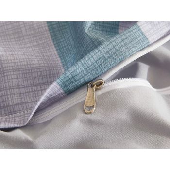 Print Microfibre Quilt Cover Set - Ultra Soft with Zipper Closure (Stanley, Super King Size)