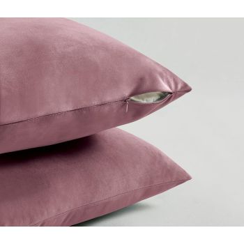 Twin-Pack Velvet Cushion Covers - Soft Microfibre Cushion Covers with Hidden Zipper (Blush, 65cm*65cm)