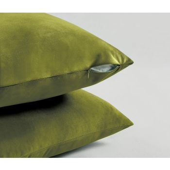 Velvet Cushion Covers - Ultra Soft Microfibre Velvet with Hidden Zipper - Gradient Green, 45cm*45cm (Pack of 4)