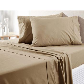 300TC Pure Cotton Sheet Set Queen Latte