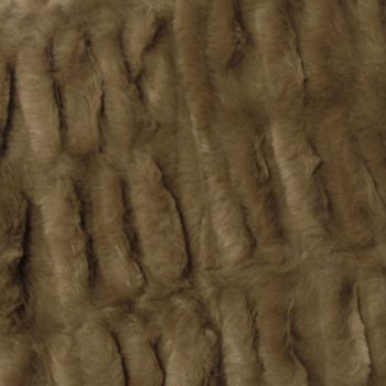 Harper Soft Ruched Pattern Faux Fur Throw Rug 127 x 152 cm Brown