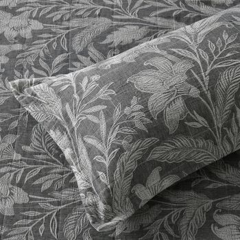 Bianca Maidstone Grey Floral Jacquard Bedspread Set Queen