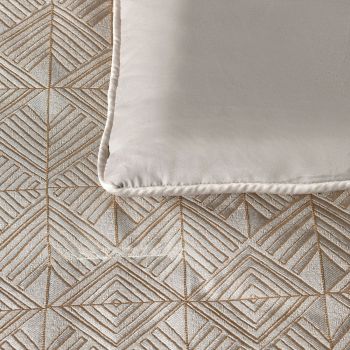 Bianca Bellagio Gold 6 Pcs Jacquard Geometric Comforter Set Queen/King