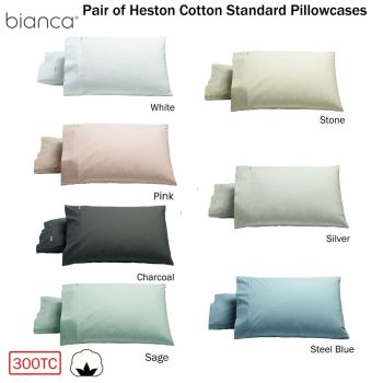 Bianca Pair of Heston Cotton Percale Standard Pillowcases Pink