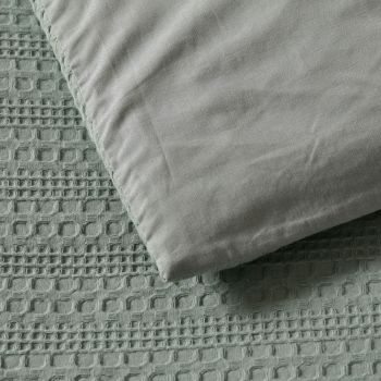 Bianca Kahlani Sage Waffle Quilt Cover Set Single