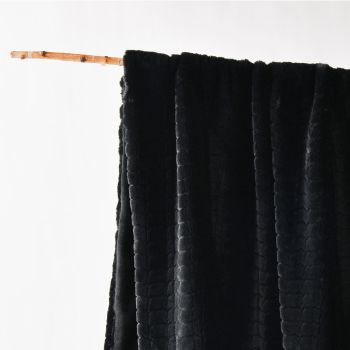 Bianca Tambar Black Faux Fur Throw Rug 130 x 170 cm