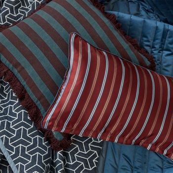 KAAT Amsterdam Viggo Red Stripe Square Filled Cushion 45cm x 45cm