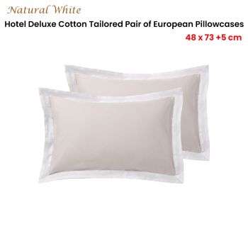 Accessorize Pair of  White/Natural Tailored Hotel Deluxe Cotton Standard Pillowcases