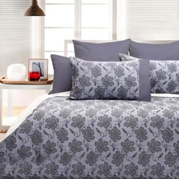 Accessorize Cranbrook Lilac Quilt Cover Set Black KING