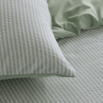 Accessorize Sanford Green Striped Pattern Quilt Cover Set King