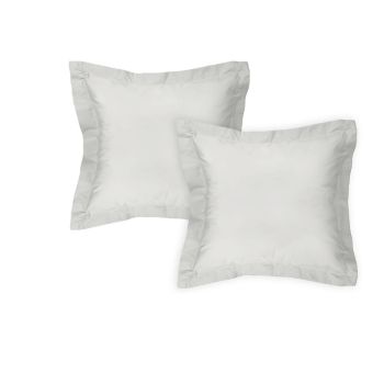 Algodon Pair of 300TC Cotton European Pillowcases Silver