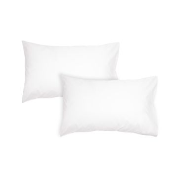 Algodon Pair of 300TC Cotton Standard Pillowcases White